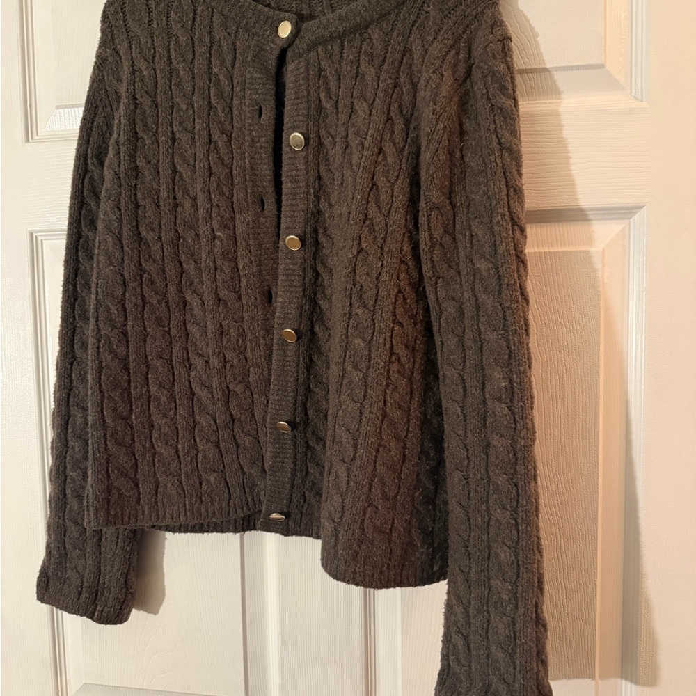 Abercrombie Cable Knit Brown Sweater
